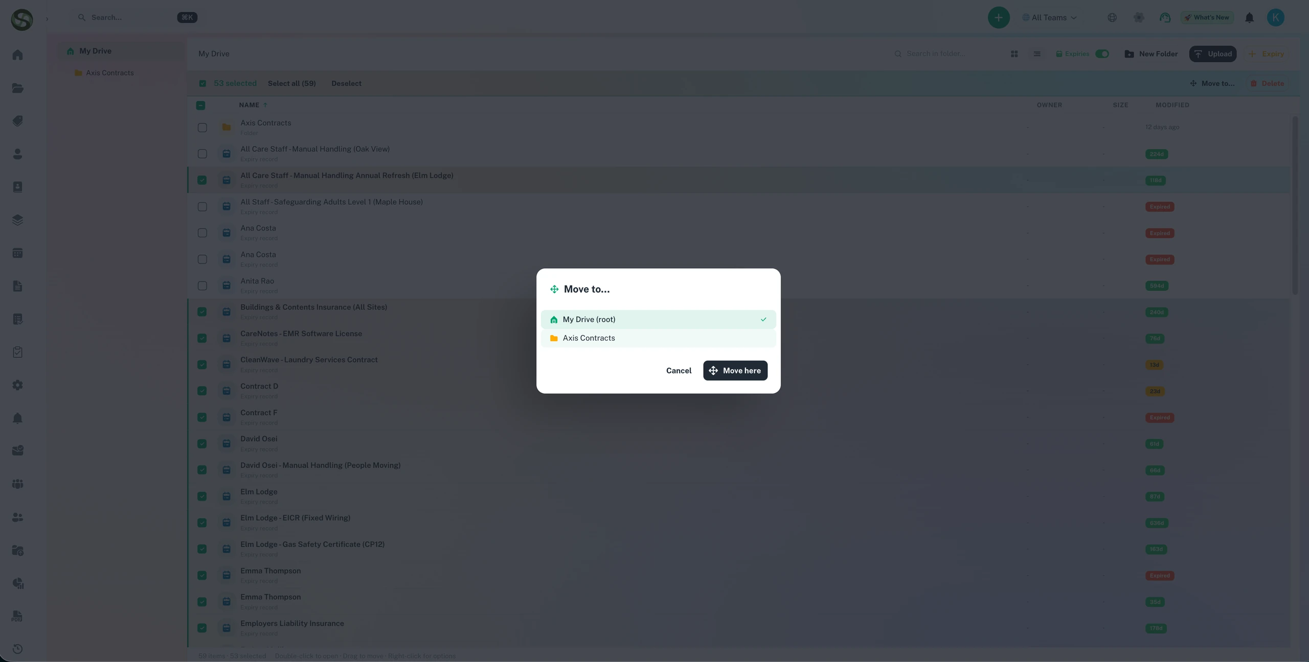 ExpiryEdge document folders for asset management compliance